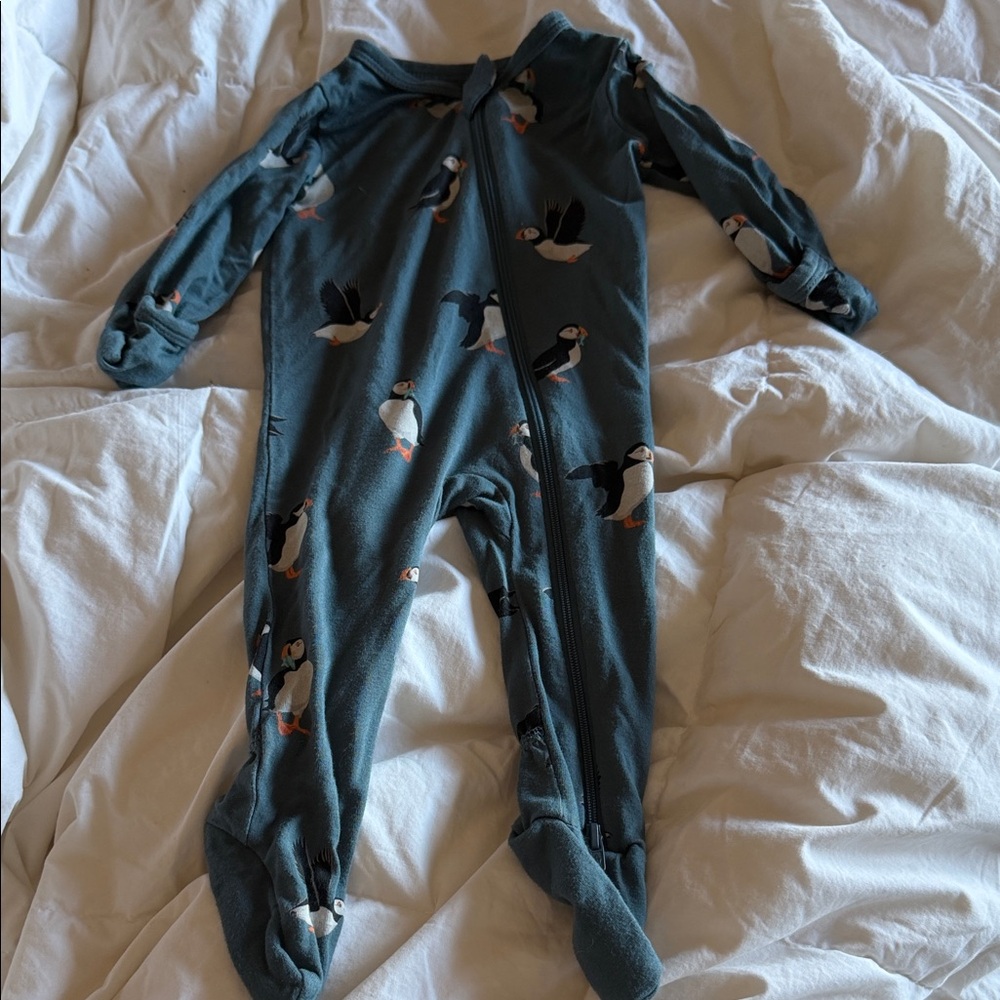 Kyte Baby zipper footie pajamas- penguin